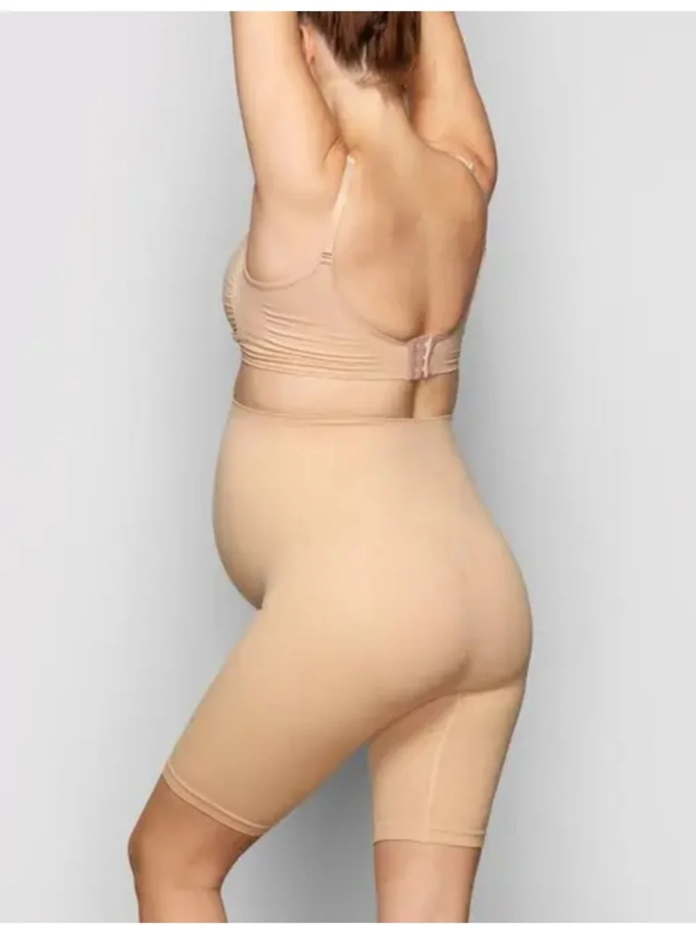 New Skims Maternity Sculpting Shorts Mid Thigh Shapewear Beige Nude Sz XXS XS